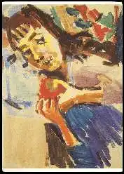 x11124 ; OSKAR KOKOSCHKA (l 886 1980). Mädchen mit Apfel, Aquarell, um l922/23.