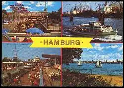 x11251; Hamburg. Am Jungfernstieg, Hafen, An den St. Pauli Landungsbrücken, Aussenalster.