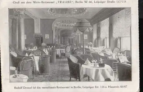 x11622; Berlin.W 66. Leipziger Str. Weinrestaurant. Traube.