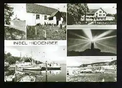 x11710; Insel Hiddensee: Leuchtturm, Kirche, Hafen, FDGB. Erholungsheim ,Hitthim, Der Leuchtturm bei Nacht, Strand.