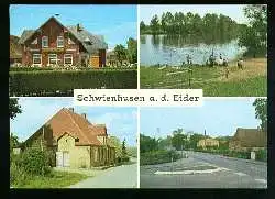 x11725; Schwienhusen. Dithmarschen, Gasthof Duhrsen, Badestelle Eider, Alte Schule, Hauptstrasse.