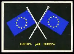 x12365; Europa grüßt Europa. Offizielle Europa Flagge. Europäische Ansichtspostkarte.
