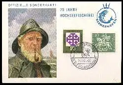 x12871; Bremerhaven 1961. 75 Jahre Hochseefischerei. Offizielle Sonderkarte.