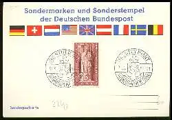 x12885; Stuttgart 1958. Hafeneröffnung. Sondermarken und Sonderstempel der Deutschen Bundespost. Keine AK.