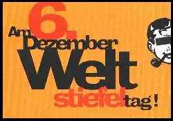 x12981; Am 6. Dezember Welt stiefel tag!.