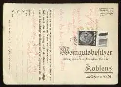 x13294; Firmenkarte. Weingutbesitzer. Koblenz.