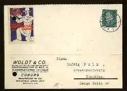 x13312; Coburg. Woldt und Co. Firmenkarte.