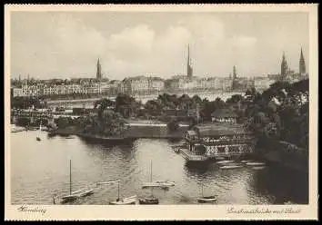 x13432; Hamburg. Lombardsbrücke mit Stadt.