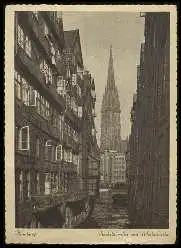 x13738; Hamburg. Stöckelhörnefleet und Nikolaikirche.