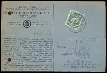 x13832; Schwabach. Richard Bergner AG. Keine AK. Firmenkarte.