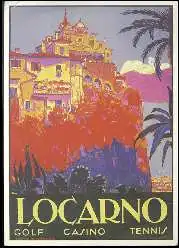 x14209; Daniele Buzzi. Plakat Locarno, Golf Casino Tennis. 1926.