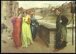 x14331; Firenze. Die Begegnig von Dante mit Beatrice.