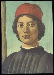 x14341; Sandro Botticelli. Jüngling mit roter Kappe.