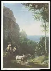 x14521 ; ADRIAN LUDWIG RICHTER (1803 1881) Tal bei Amolfl mit Aussicht auf.