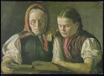 x14555 ; HANS THOMA (1839 1924) Mutter und Schwester des Malers.