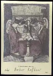 x14562 ; Horst Janssen. Postkarte Daumier überzeichnet.