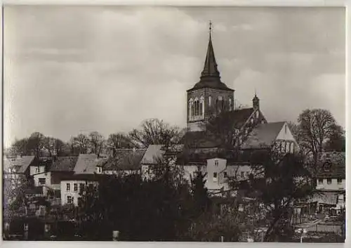 x14724; Lassan (Kr.Wolgast). Blick vom Schulhof auf die Stadt.