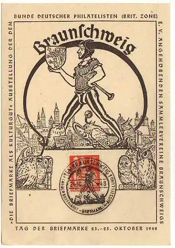 x14735; Braunschweig. Tag der Briefmarke 1948. Sonderstempel.