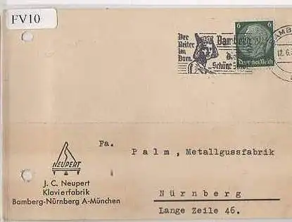 x15610; Firmenkarten; Bamberg Nürnberg München. J.C.Neupert. Klavierfabrik