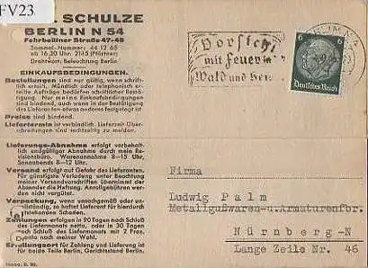 x15623; Firmenkarten; Berlin. F.F.A. Schulze. Metallwarenfabrik