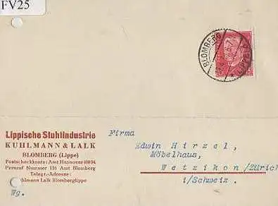 x15625; Firmenkarten; Blomberg(Lippe). Kuhlmann&Lalk. Lippische Stuhlindustrie