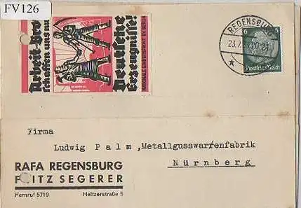 x15726; Firmenkarten; Regensburg. RAFA Regensburg. Fritz Segerer.
