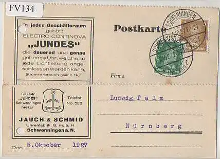 x15734; Firmenkarten; Schwenningen a.N.. Jauch und Schmid. Uhrenfabrik GmbH.