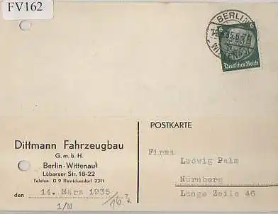 x15762; Firmenkarten; Berlin Wittenau, Dittmann Fahrzeugbau