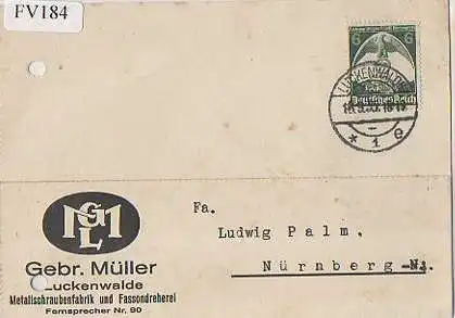 x15784; Firmenkarten; Luckenwalde, Gebr. Müller Metallschraubenfabrik und Fassondreherei