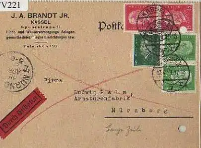 x15821; Firmenkarten; Kassel J.A Brand Jr. Licht u. Wasserversorgung Anlagen