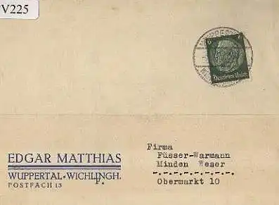 x15825; Firmenkarten; Wuppertal Wichlingh. Edgar Mathias