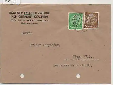 x15831; Firmen Brief; Wien Badener Emaillierwerke Gerhard Köchert