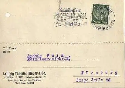 x15867; Firmenkarten; München. Ludwig Theodor Meyer & Co. ,