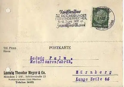 x15874; Firmenkarten; München. Ludwig Theodor Meyer & Co. ,