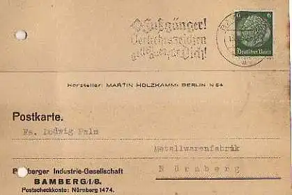 x15920; Firmenkarten; Bamberg Bamberger Industrie Gesellschaft