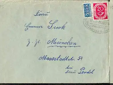 x15942; Bahnpost; Hamburg Westerland ZUG 60712. 30.4.53