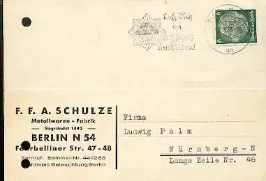 x16026; Luftfahrt Stempel:Lass Dich im Luftschutz ausbilden! Berlin 19.5.39;