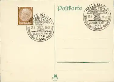 x16111; Halle(Saale). Mitteldeutsche Industrie Ausstellung 23.Sep.bis 9.Okt. 1938