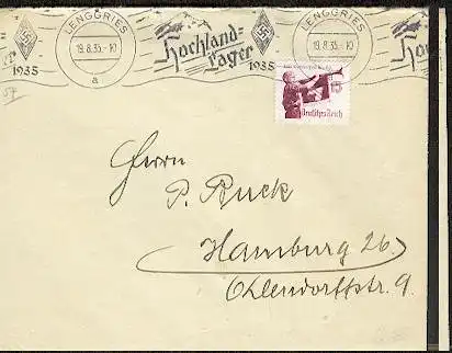 x16216; NS Zeit: Hochland Lager 1935 Mi584 Langgries 19.8.35.