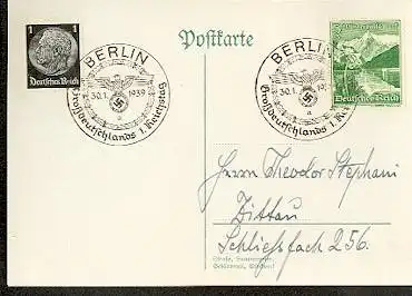 x16217; NS Zeit: Großdeutschlands 1 Reichstag Berlin30.1.1939 MI512+677
