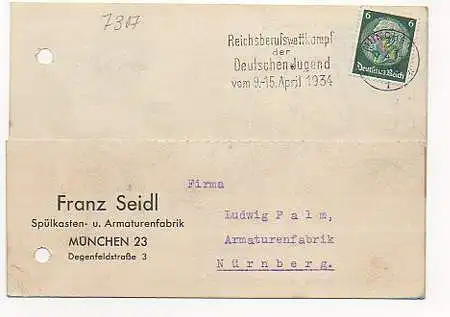 x16249; NS Zeit: Reichsberufswettkampf der Deutschen Jugend vom 9 bis15 April 1934 München 9.4.34