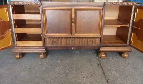 eindrucksvolles Sideboard Anrichte in Wurzelholzoptik ca. 1920 bis 1930