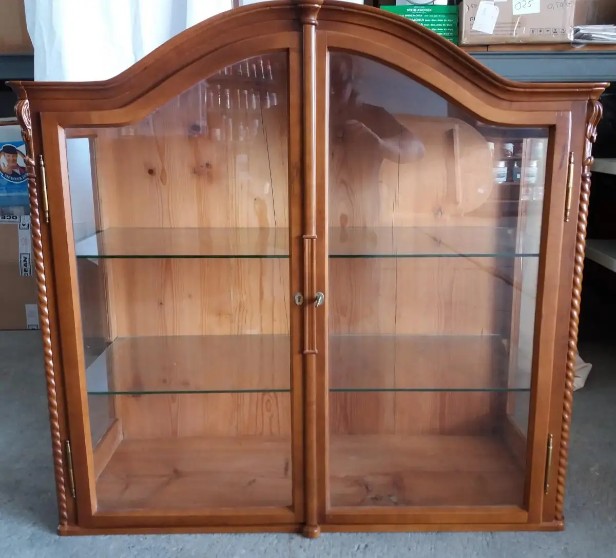 verglaste Vitrine Buffetaufsatz aus Massivholz - ca. von 1900 0