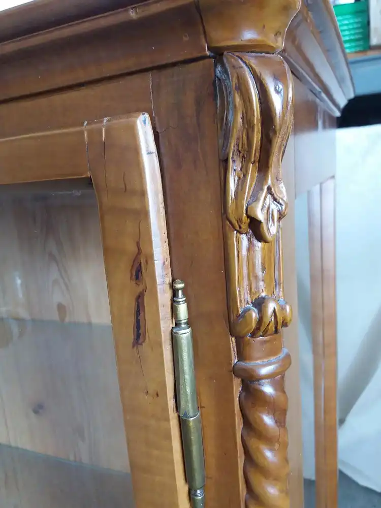 verglaste Vitrine Buffetaufsatz aus Massivholz - ca. von 1900 1