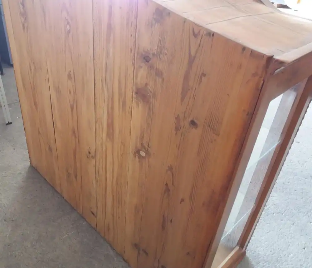 verglaste Vitrine Buffetaufsatz aus Massivholz - ca. von 1900 4