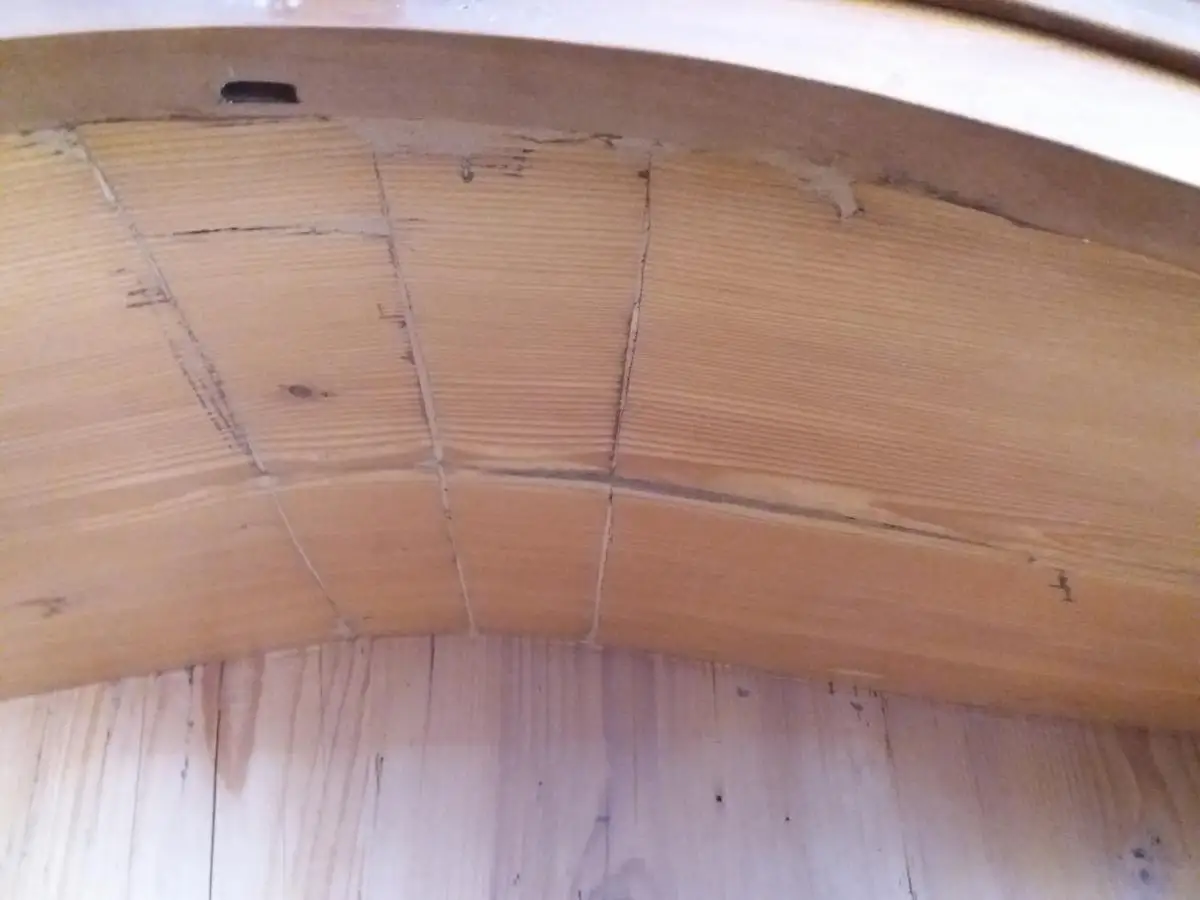 verglaste Vitrine Buffetaufsatz aus Massivholz - ca. von 1900 9