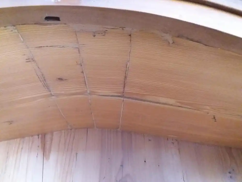 verglaste Vitrine Buffetaufsatz aus Massivholz - ca. von 1900 9