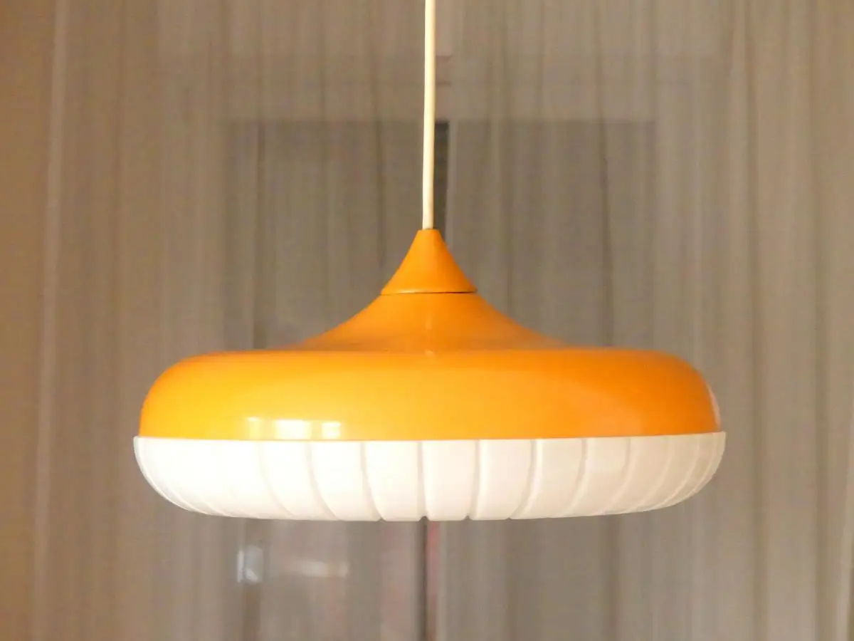 Siemens Siform Hängelampe Deckenlampe 70er Jahre orange 0