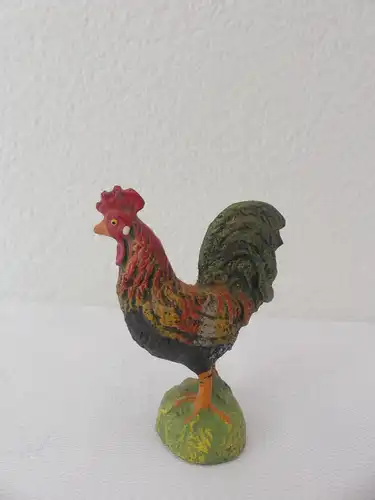 Hahn cock Hausser Elastolin Massefigur Bauernhof 20er/30er Jahre   gemarkt Germany