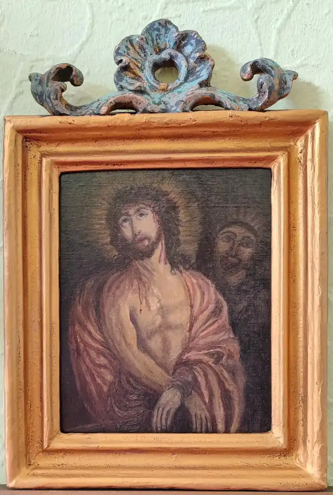 Antike Ölgemälde, Jesus, um 1890-1900 auf Leinwand 0